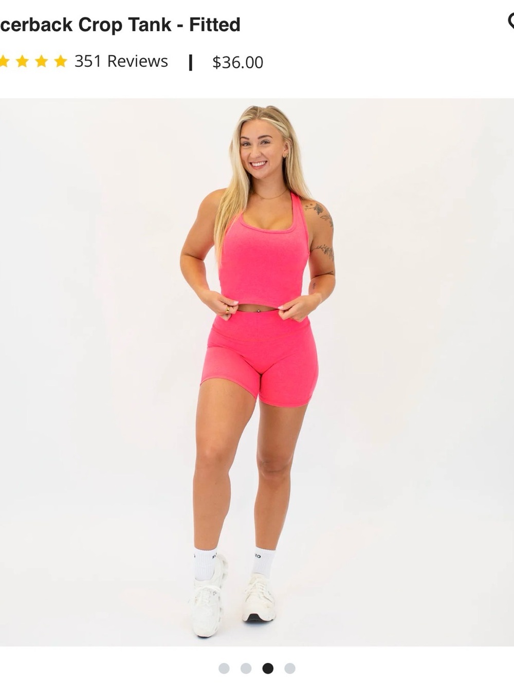 FLEO Racerback Fitted Crop Tank in Heather Neon Punch